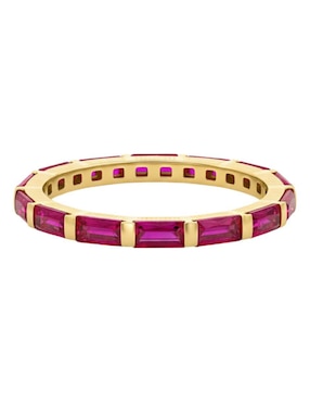 Anillo circular Joyería M De Leon 10 k de oro amarillo zirconia brillante