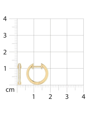 Arracadas circulares Joyerías Bizzarro de oro amarillo 14 K con acabado brillante diamante