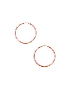 Arracadas circulares Mardia de oro rosa 10 K con acabado liso