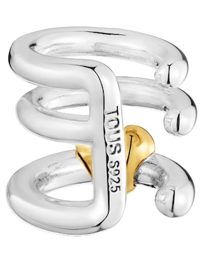 Ear cuff de corazón Tous Flechazo de plata P 925 con acabado baño de oro