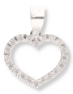 Dije de corazón Enjoya Love de plata P 925 circonita