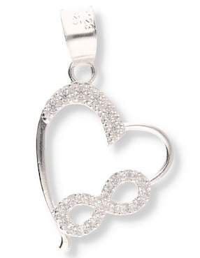 Dije de corazón Enjoya Love de plata P 925 circonita