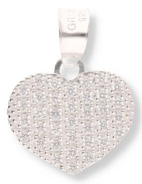 Dije de corazón Enjoya Love de plata P 925 circonita