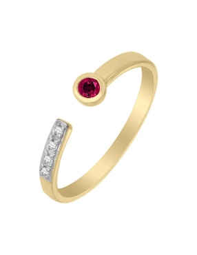 Anillo Fascinare Fantasy Colors 14 k de oro rubí brillante