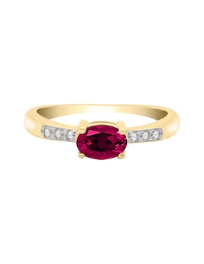 Anillo Fascinare Rubeos 14 k de oro rubí y diamante brillante