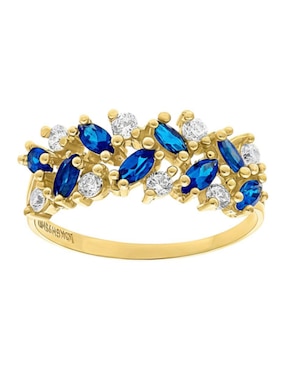 Anillo circular Joyería M De Leon 10 k de oro zirconia brillante