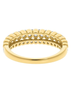 Anillo circular Joyería M De Leon 10 k de oro zirconia brillante
