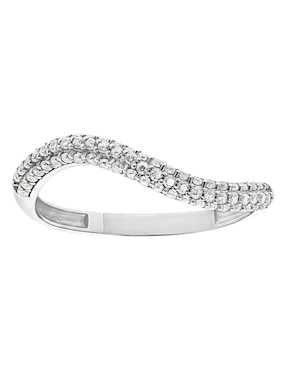 Anillo circular Joyería M De Leon 10 k de oro zirconia brillante
