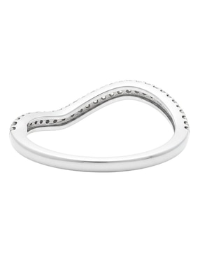 Anillo circular Joyería M De Leon 10 k de oro zirconia brillante