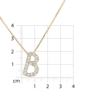 Collar con dije de letra B Joyerías Bizzarro de oro amarillo 14 K