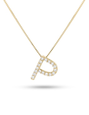 Collar con dije Letra P Joyerías Bizzarro de oro amarillo 14 K