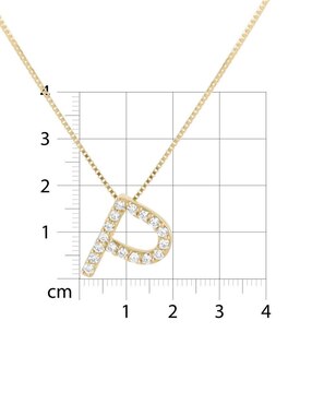 Collar con dije Letra P Joyerías Bizzarro de oro amarillo 14 K