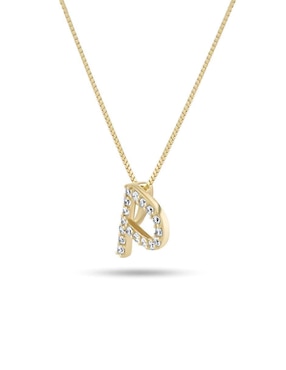 Collar con dije Letra P Joyerías Bizzarro de oro amarillo 14 K