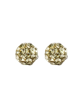 Broqueles de esfera Mardia de oro 10 K con acabado pavé zirconia