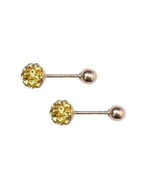 Broqueles de esfera Mardia de oro 14 K con acabado pavé zirconia