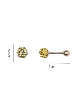 Broqueles de esfera Mardia de oro 14 K con acabado pavé zirconia