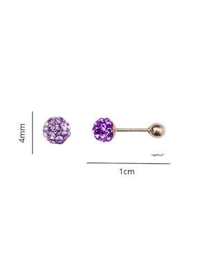 Broqueles de esfera Mardia de oro 14 K con acabado pavé zirconia