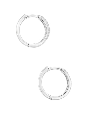 Arracadas Mjj Brilliant Inc de oro blanco14 K con acabado brillante diamante