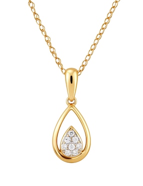 Collar de gota Mjj Brilliant Inc de oro amarillo 14 K