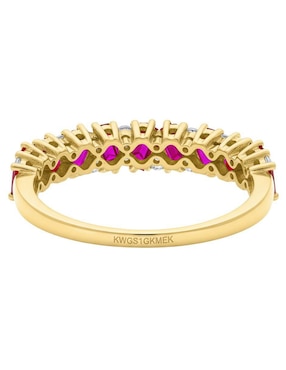 Anillo circular Joyería M De Leon 10 k de oro amarillo zirconia brillante