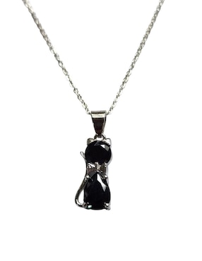 Collar con dije de gato Limerence By Claudia Herrera de plata P 925