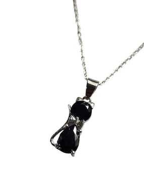 Collar con dije de gato Limerence By Claudia Herrera de plata P 925