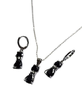 Aretes y collar de gato Limerence By Claudia Herrera de plata P 925 zirconia