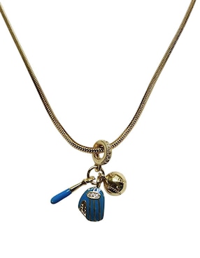 Collar con dije Limerence By Claudia Herrera Béisbol de oro laminado 14 K