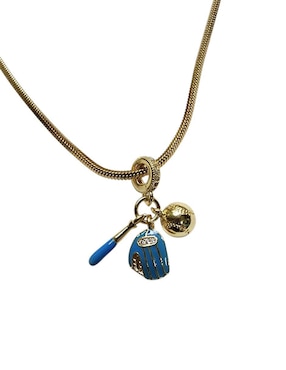 Collar con dije Limerence By Claudia Herrera Béisbol de oro laminado 14 K