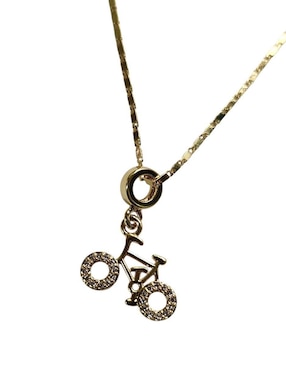Collar con dije de bicicleta Limerence By Claudia Herrera de oro laminado 14 K