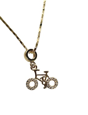 Collar con dije de bicicleta Limerence By Claudia Herrera de oro laminado 14 K