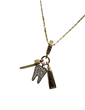 Collar con dije de muela Limerence By Claudia Herrera de oro laminado 14 K