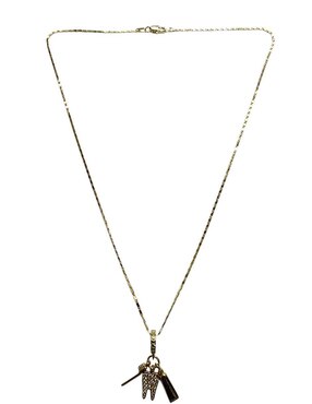 Collar con dije de muela Limerence By Claudia Herrera de oro laminado 14 K