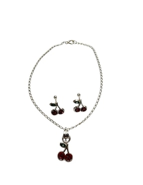 Aretes y pulsera Limerence by Claudia Herrera Cerezas de plata P 925 zirconia