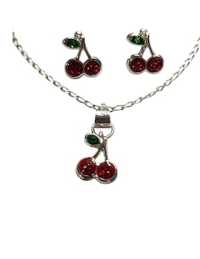 Aretes y pulsera Limerence by Claudia Herrera Cerezas de plata P 925 zirconia