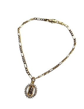 Pulsera limerence by Claudia Herrera de oro laminado con zirconia 14 K  Virgen Guadalupe
