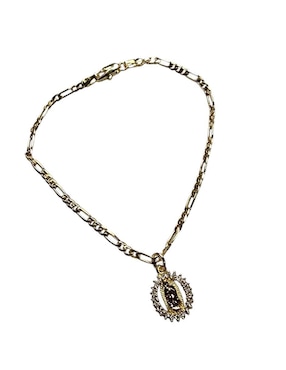 Pulsera limerence by Claudia Herrera de oro laminado con zirconia 14 K  Virgen Guadalupe