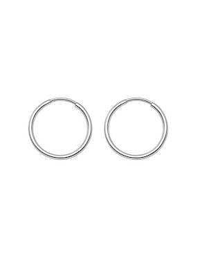 Arracadas circulares Mardia de plata P 925 con acabado liso