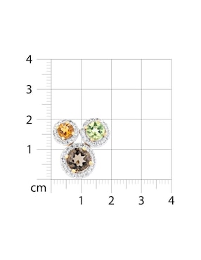 Broqueles circulares Joyerias Bizzarro de oro amarillo 14 K con acabado brillante diamante