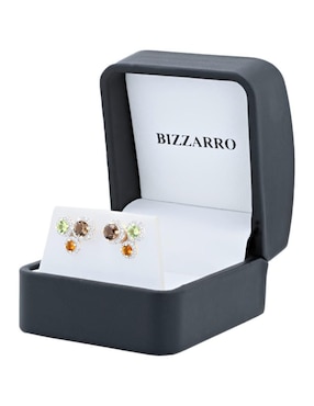 Broqueles circulares Joyerias Bizzarro de oro amarillo 14 K con acabado brillante diamante