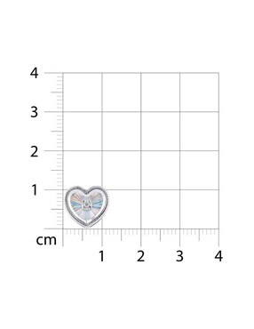 Broqueles de corazón Joyerias Bizzarro de oro blanco 14 K con acabado brillante diamante