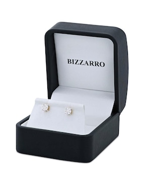 Broqueles circulares Joyerias Bizzarro de oro amarillo 10 K con acabado brillante diamante