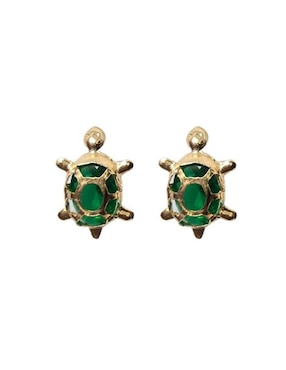 Broqueles de tortuga Mardia de oro 14 K con acabado pavé zirconia