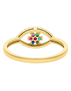 Anillo circular Joyería M De Leon 10 k de oro amarillo zirconia brillante