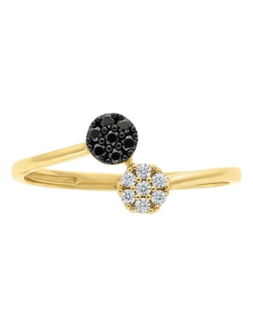Anillo circular Joyería M De Leon 10 k de oro amarillo zirconia brillante