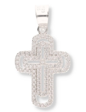 Dije de cruz Enjoya de plata P 925 circonita