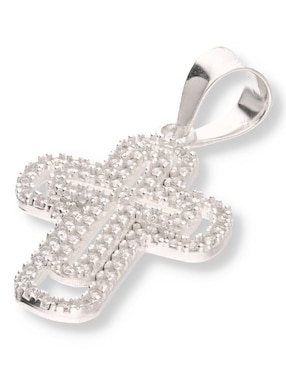 Dije de cruz Enjoya de plata P 925 circonita