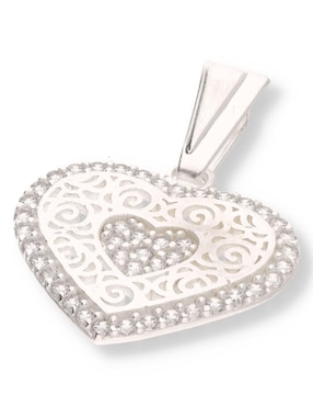 Dije de corazón Enjoya Love de plata P 925 circonita