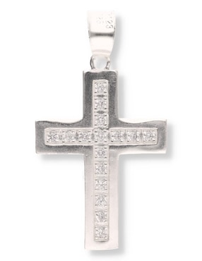 Dije de cruz Enjoya de plata P 925 circonita