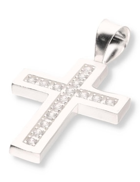 Dije de cruz Enjoya de plata P 925 circonita